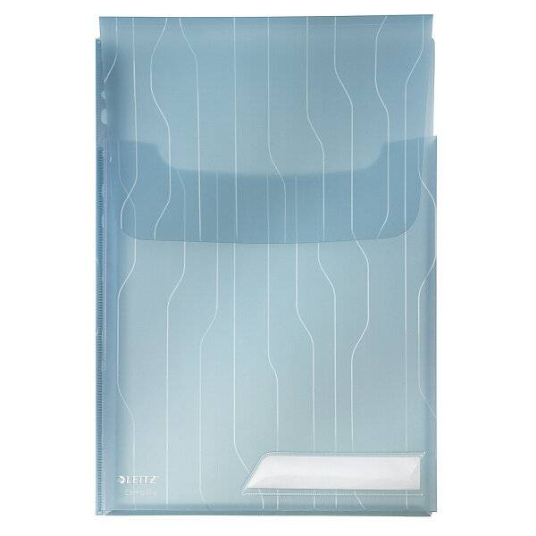 3 LEITZ Organisationshüllen CombiFile Maxi DIN A4 blau genarbt 0,20 mm