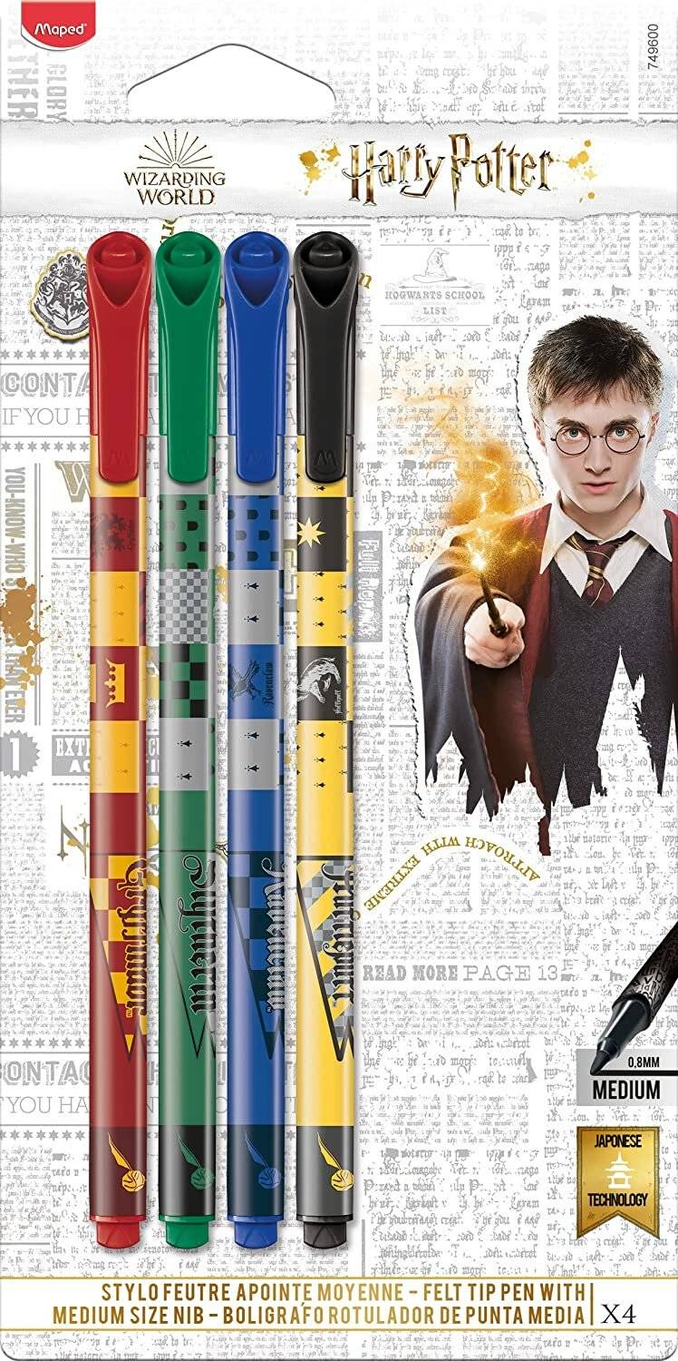 4 maped HARRY POTTER Fineliner farbsortiert 0,8 mm