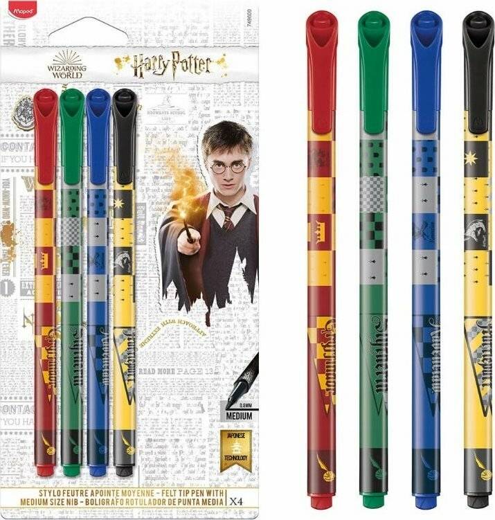 4 maped HARRY POTTER Fineliner farbsortiert 0,8 mm