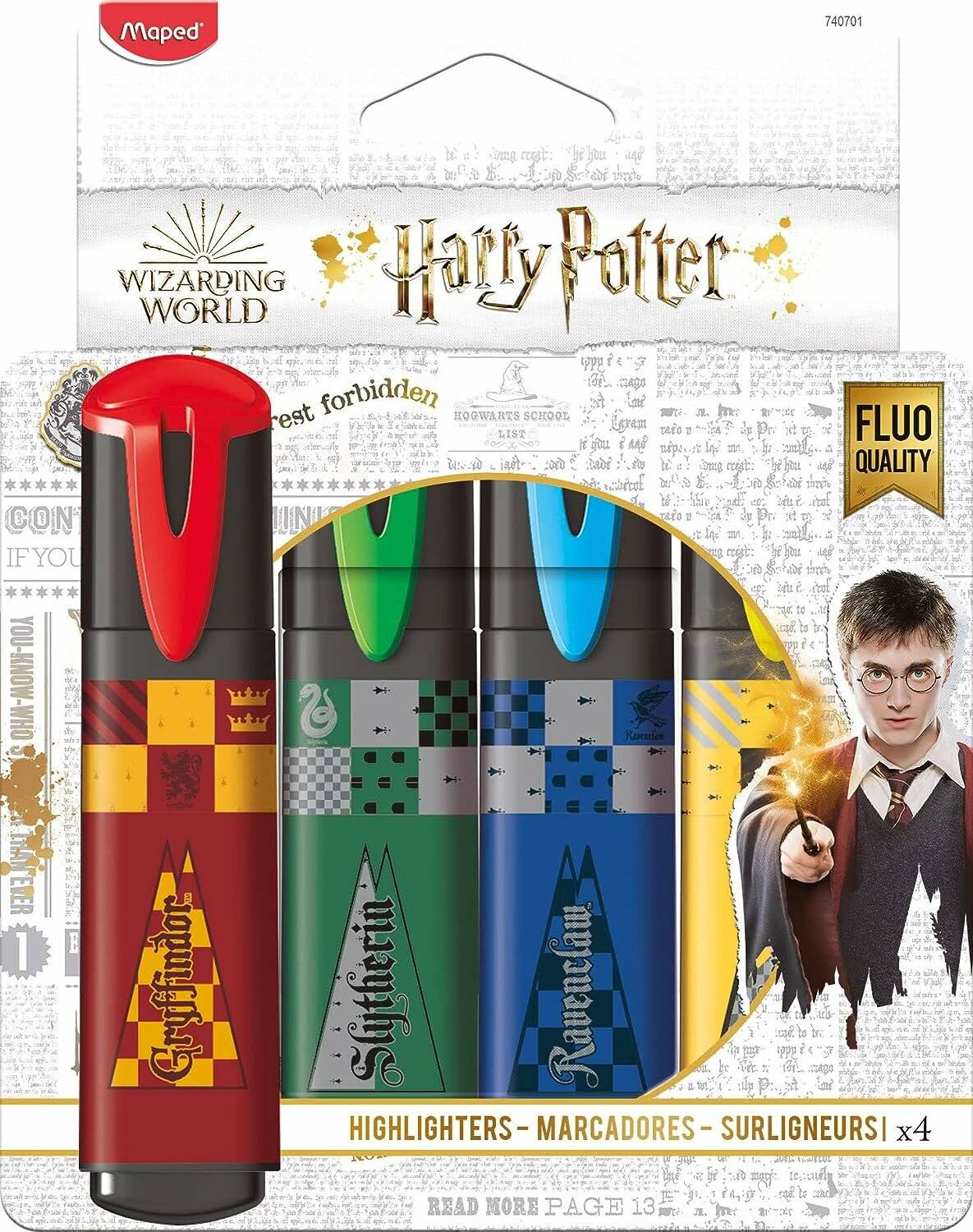 4 maped HARRY POTTER Textmarker farbsortiert