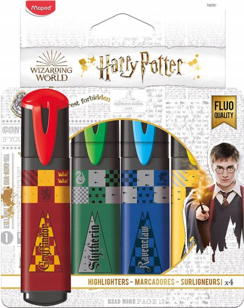 4 maped HARRY POTTER Textmarker farbsortiert