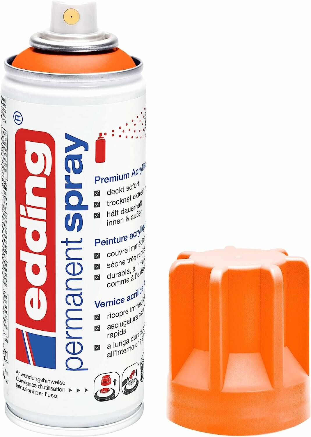 edding 5200 Acrylspray Sprühfarbe neonorange matt