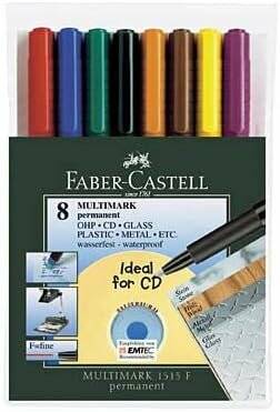 FABER-CASTELL MULTIMARK Folienstifte-Set farbsortiert permanent 8 St.