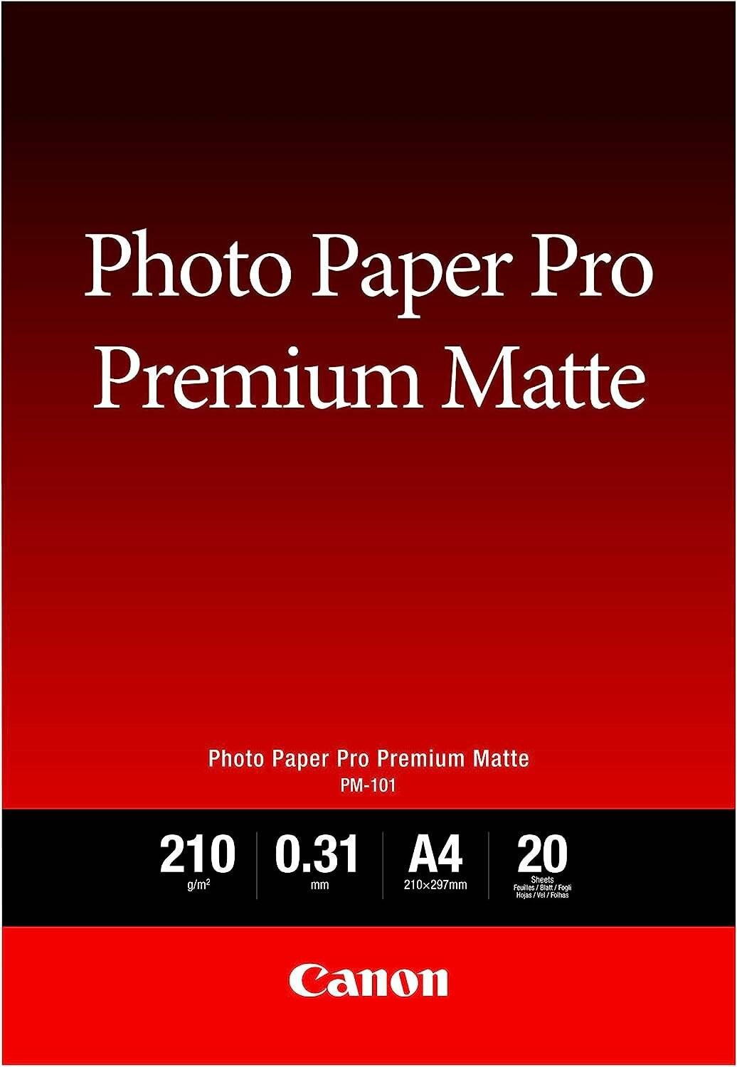 Canon Fotopapier PM-101 DIN A4 matt 210 g/qm 20 Blatt