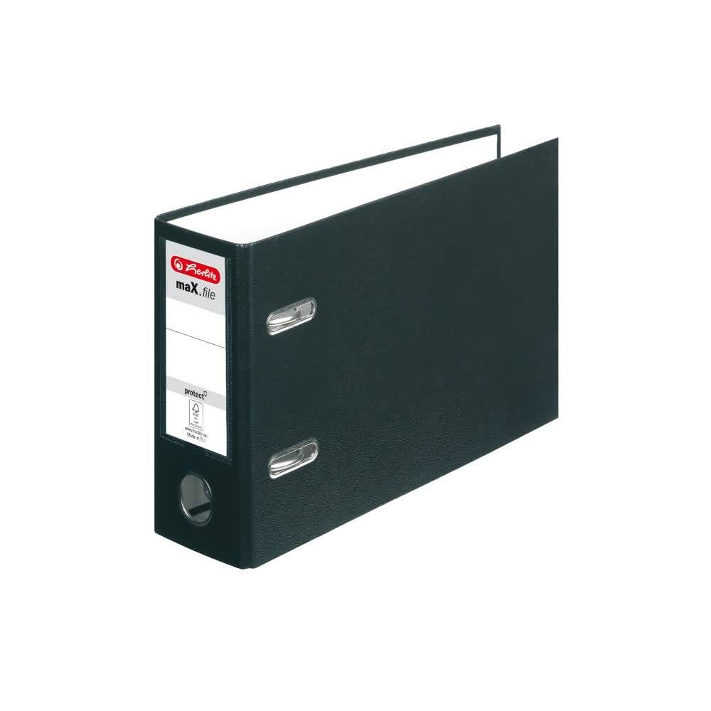 herlitz max.file Ordner schwarz Karton 8,0 cm DIN A5 quer