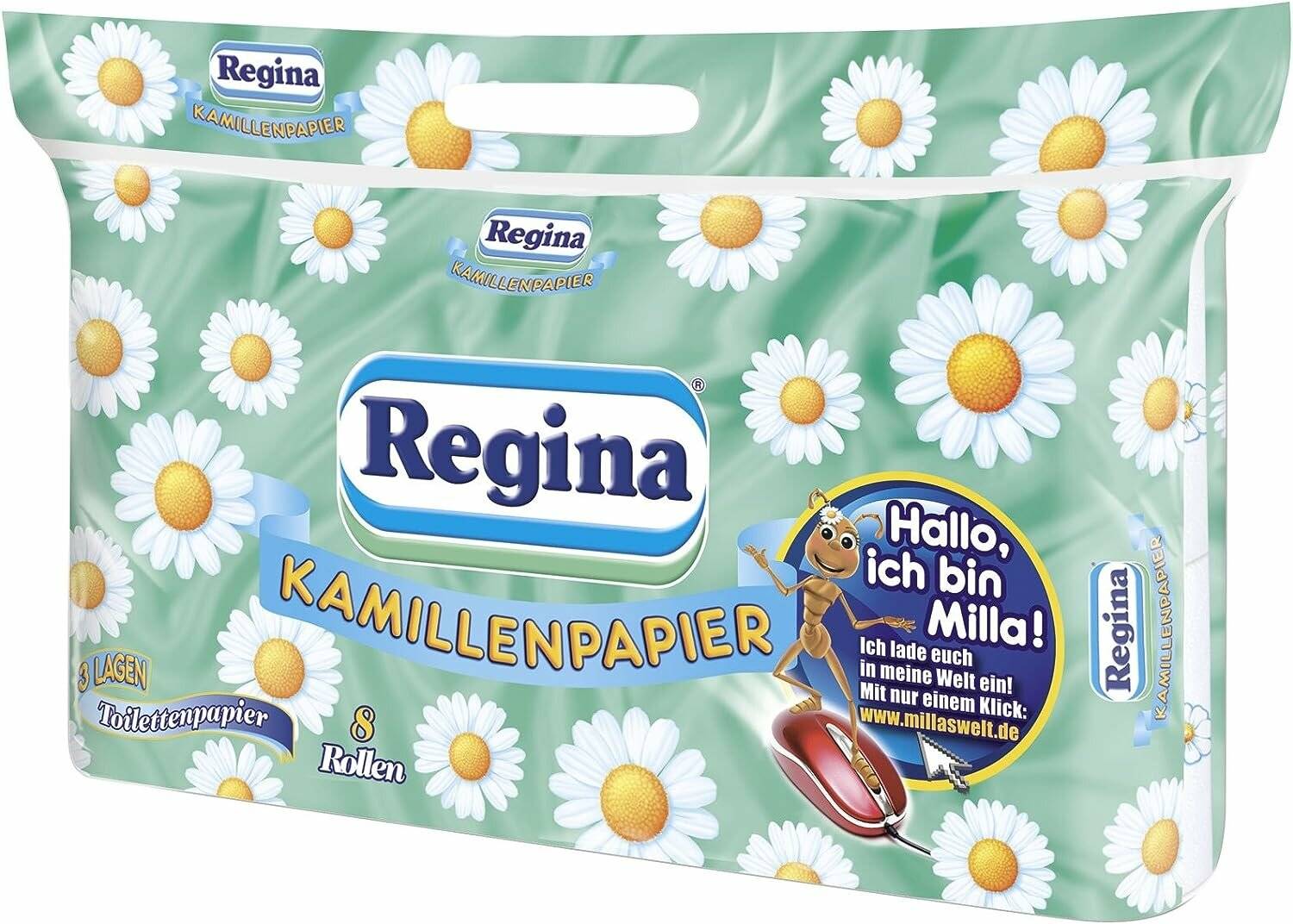 Regina Toilettenpapier Kamillenpapier 3-lagig 8 Rollen