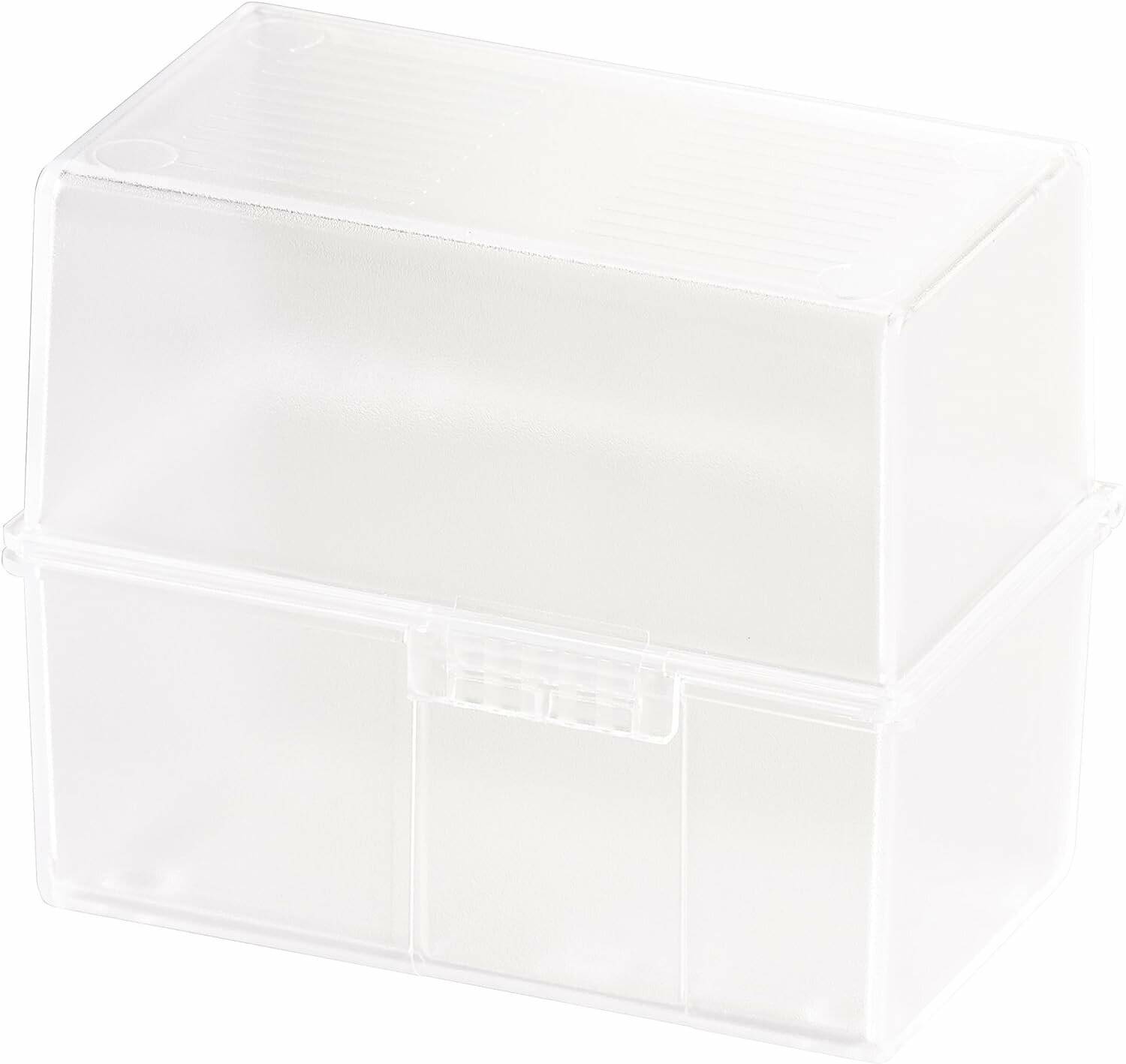 HAN A6 Karteikasten DIN A6 für 400 Karteikarten transparent mit Deckel