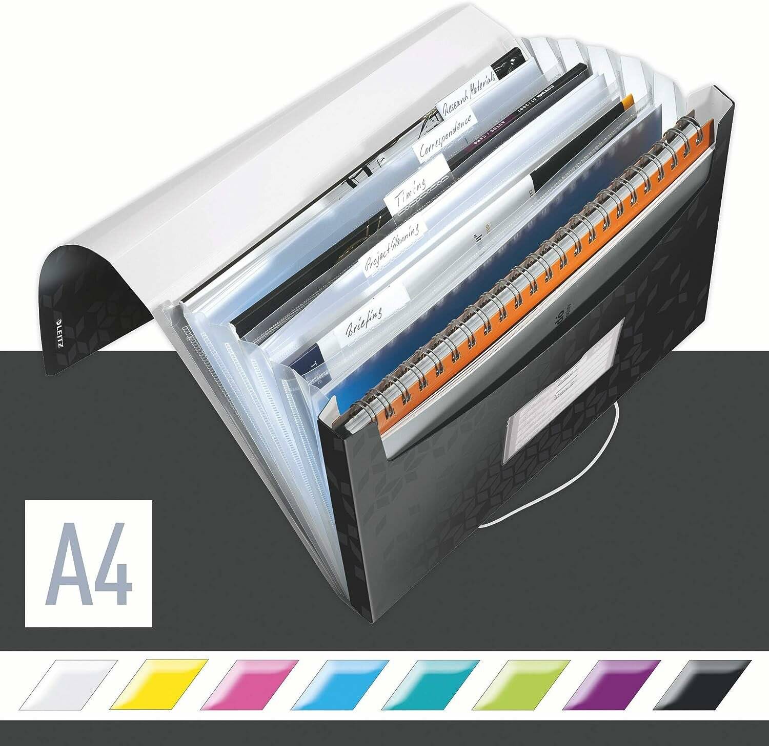 LEITZ Fächermappe WOW 4589 6 Fächer schwarz