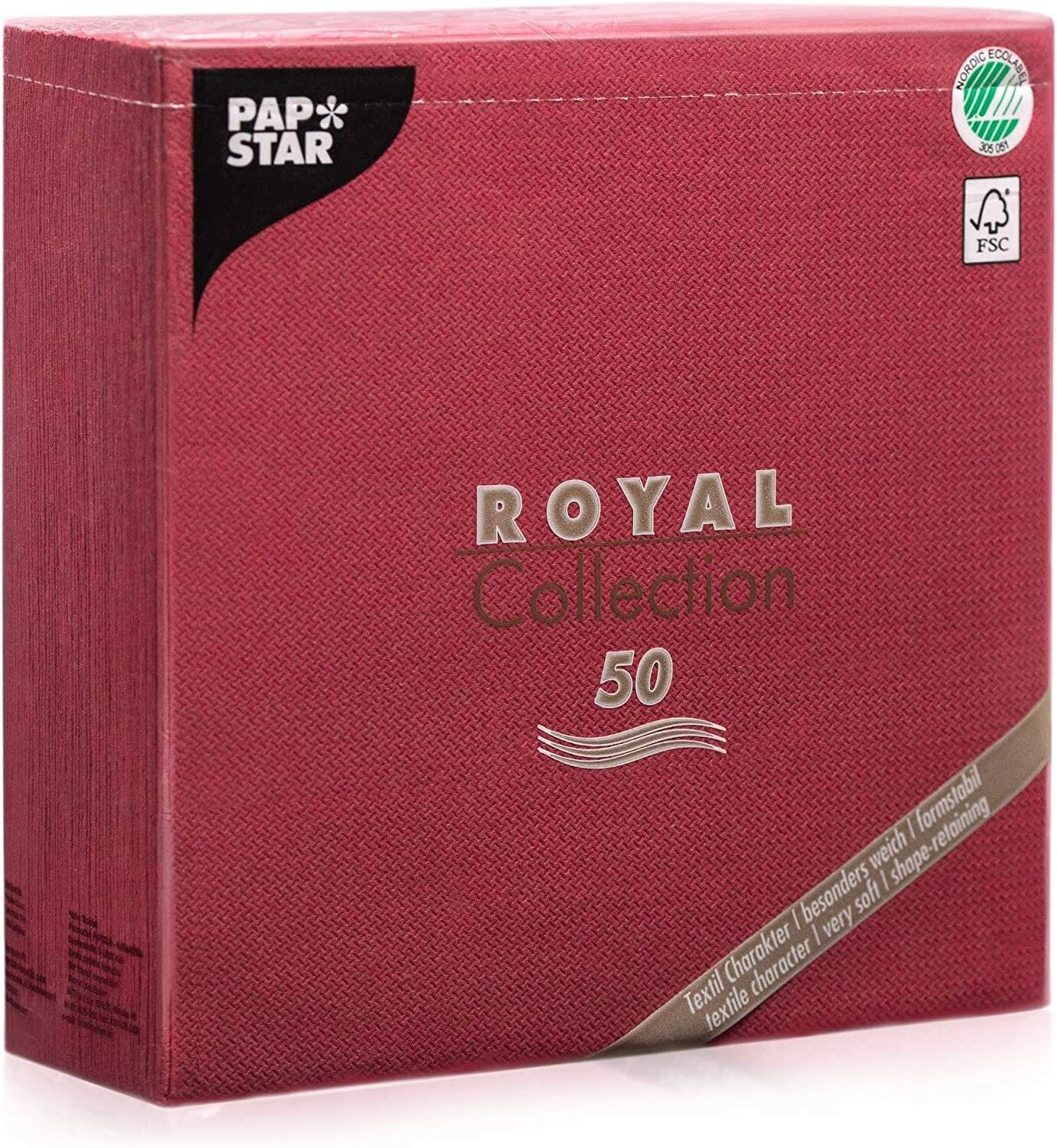 50 PAPSTAR Servietten bordeaux 1-lagig 20,0 x20,0 cm