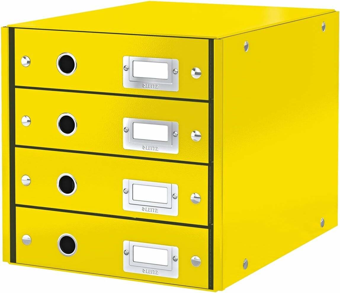 LEITZ Schubladenbox Click & Store gelb DIN A4 mit 4 Schubladen