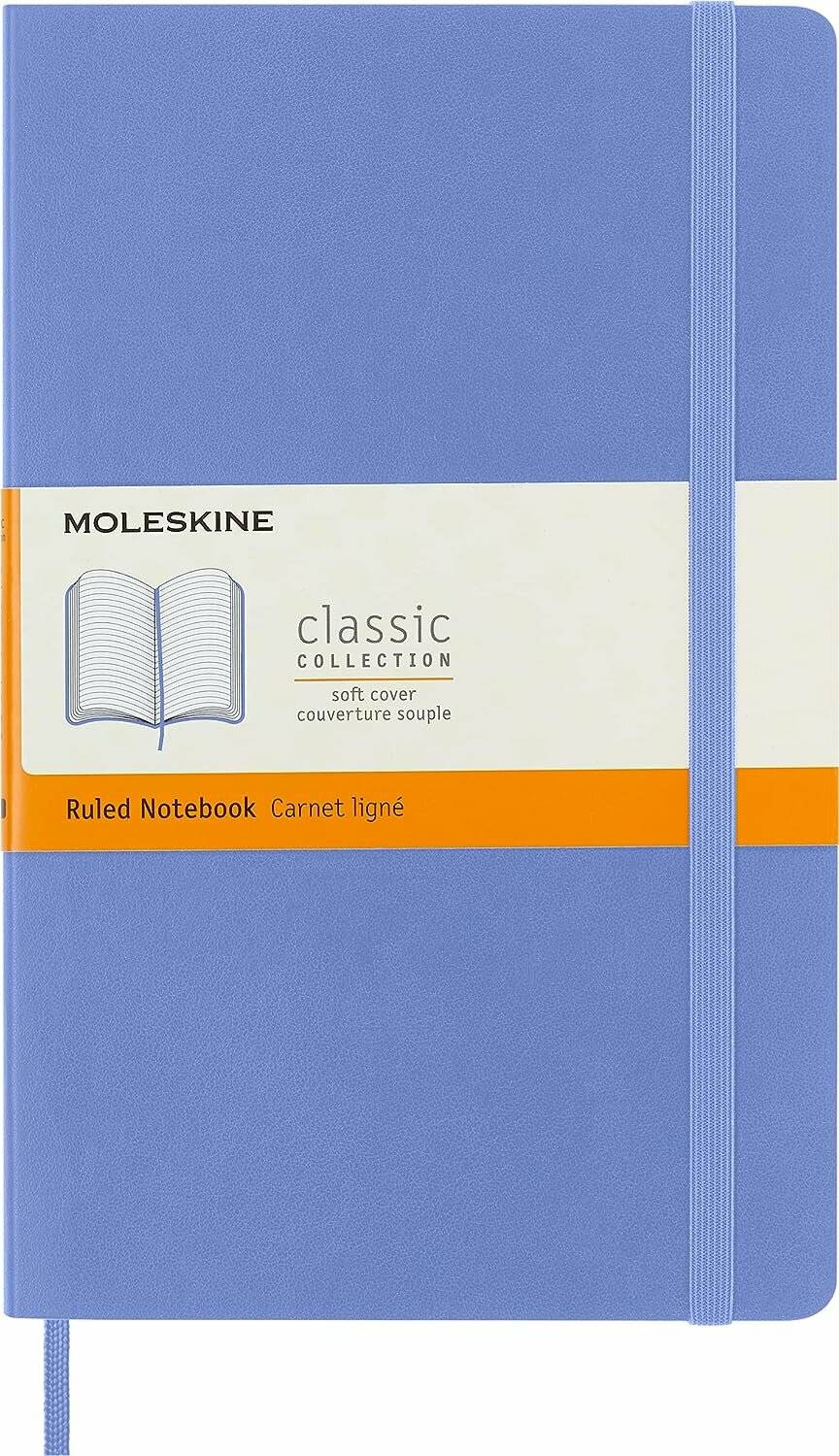 MOLESKINE Notizbuch Classic Collection flexibler Einband ca. DIN A5 liniert, hortensienblau Softcover 240 Seiten