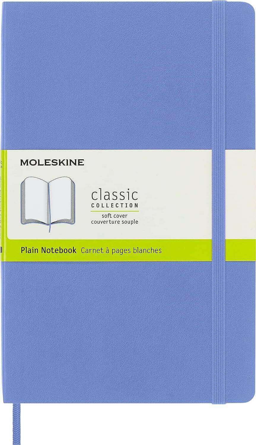 MOLESKINE Notizbuch Classic Collection flexibler Einband ca. DIN A5 blanko, hortensienblau Softcover 240 Seiten