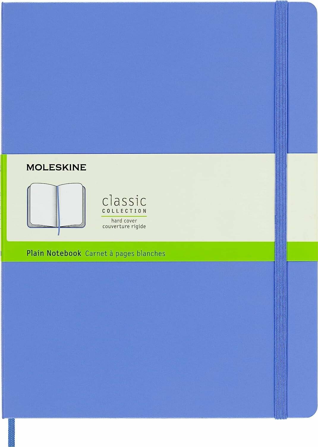 MOLESKINE Notizbuch Classic Collection fester Einband ca. DIN A4 blanko, hortensienblau Hardcover 192 Seiten