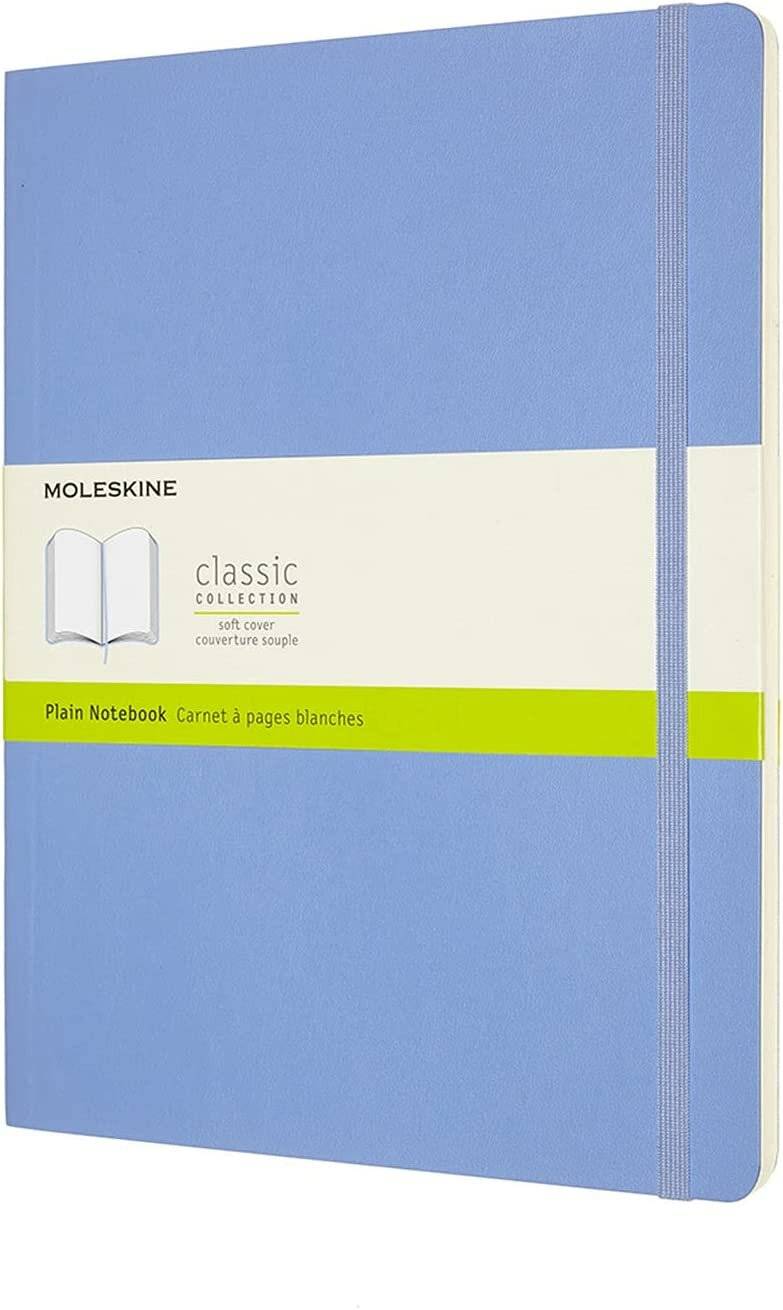 MOLESKINE Notizbuch Classic Collection flexibler Einband ca. DIN A4 blanko, hortensienblau Softcover 192 Seiten