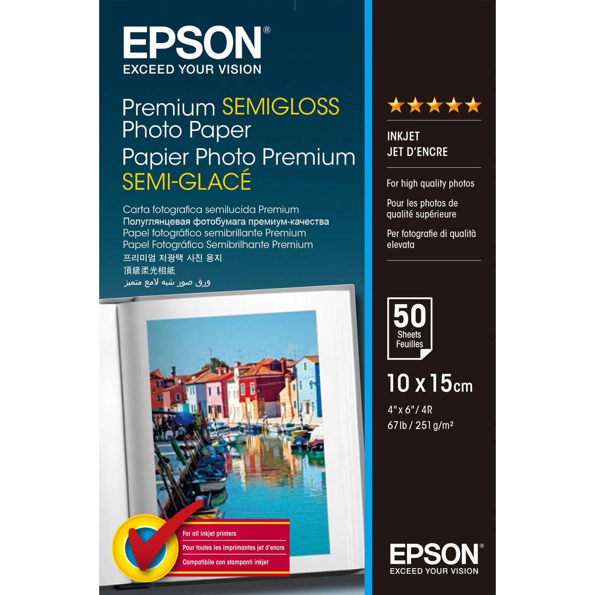 EPSON Fotopapier S041765 10,0 x 15,0 cm seidenmatt 251 g/qm 50 Blatt
