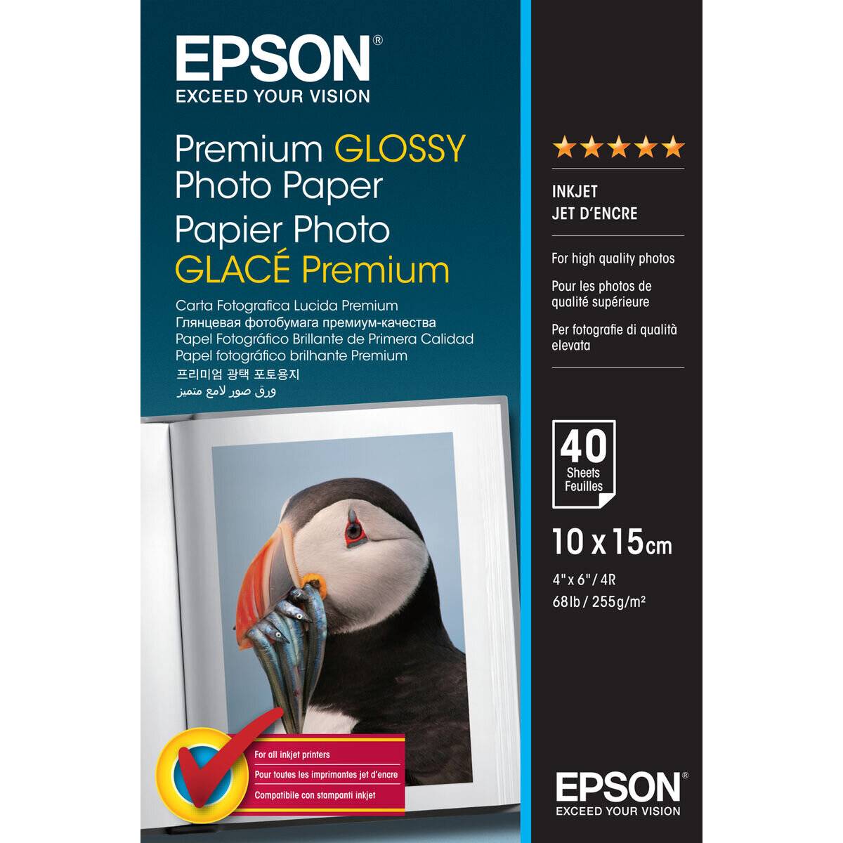 EPSON Fotopapier S042153 10,0 x 15,0 cm hochglänzend 255 g/qm 40 Blatt