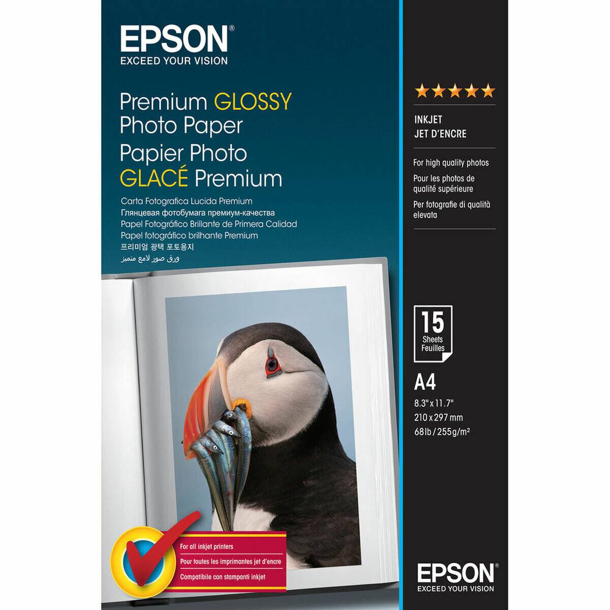 EPSON Fotopapier S042155 DIN A4 glänzend 255 g/qm 15 Blatt
