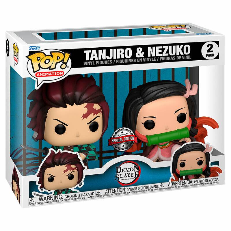 PACK 2 FUNKO POP TANJIRO UND NEZUKO 62710 DÄMONENJÄGER