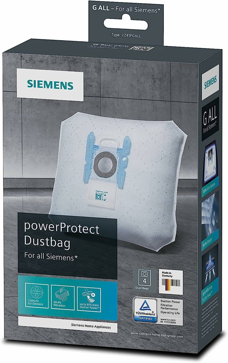 Staubsaugerbeutel PowerProtect VZ41FG (4+1) Typ G ALL (4 Stück)