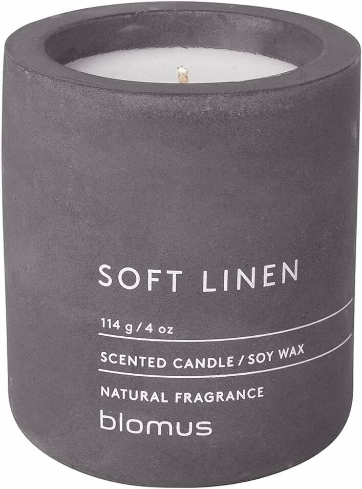 blomus Duftkerze SOFT LINEN grau Baumwolle