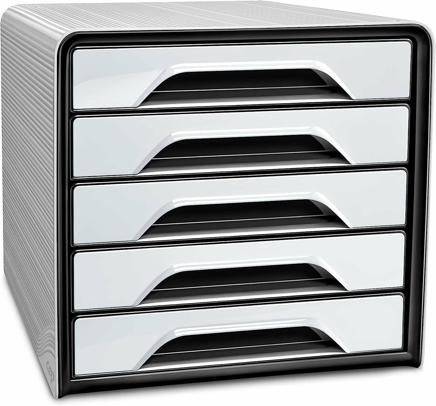 cep Schubladenbox Smoove schwarz/weiß DIN A4 mit 5 Schubladen