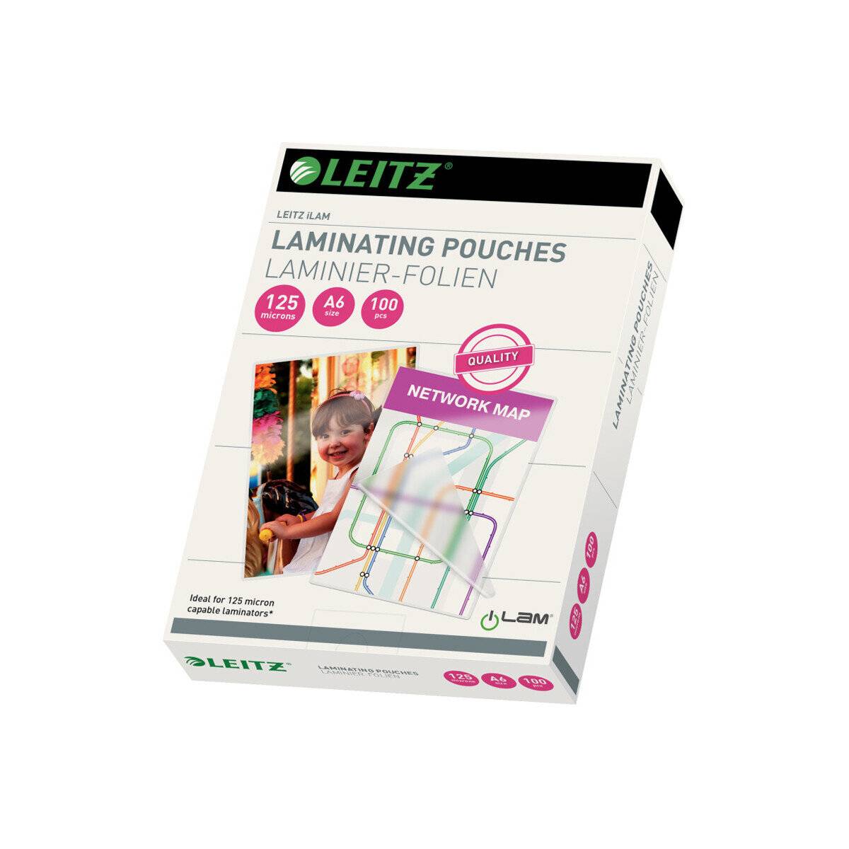 100 LEITZ Laminierfolien glänzend für A6 125 micron