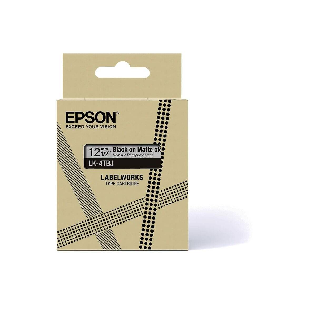 EPSON Schriftband LK LK-4TBJ C53S672065, 12 mm schwarz auf transparent