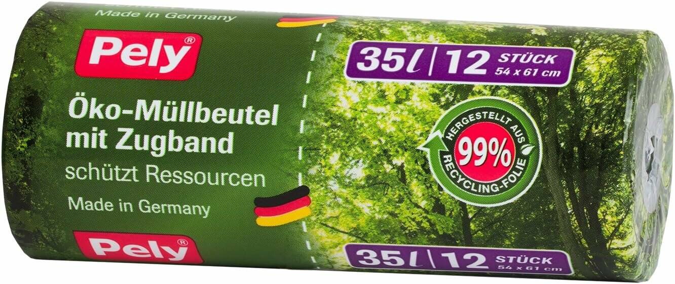 Pely Müllbeutel Öko 35,0 l grün, 12 St.