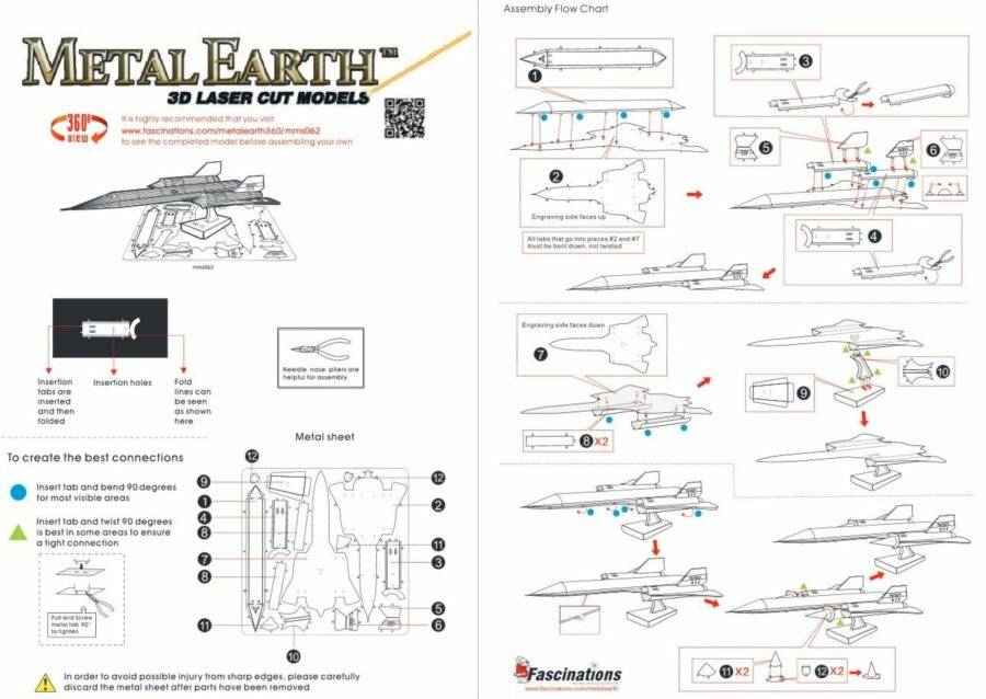 METAL EARTH 3D-Rätsel Lockheed SR-71 Blackbird
