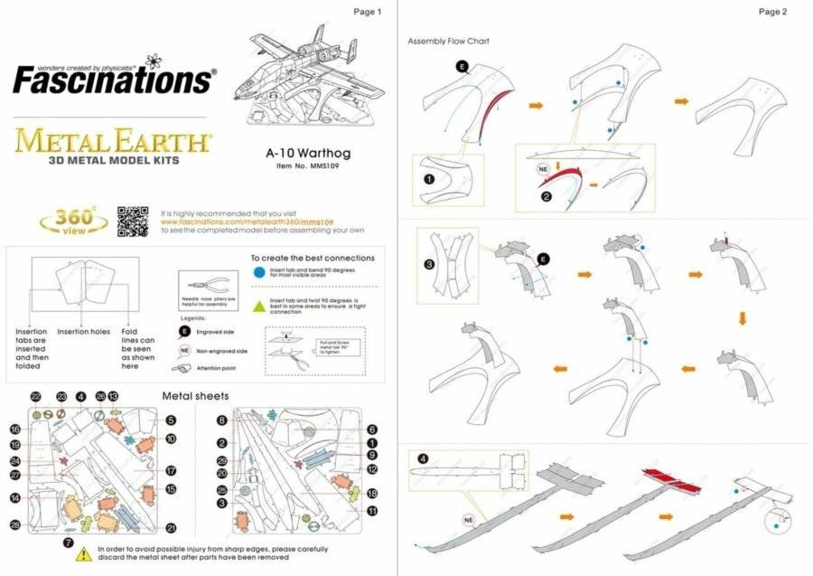 METAL EARTH 3D-Puzzle Kampfflugzeug A-10 Warthog
