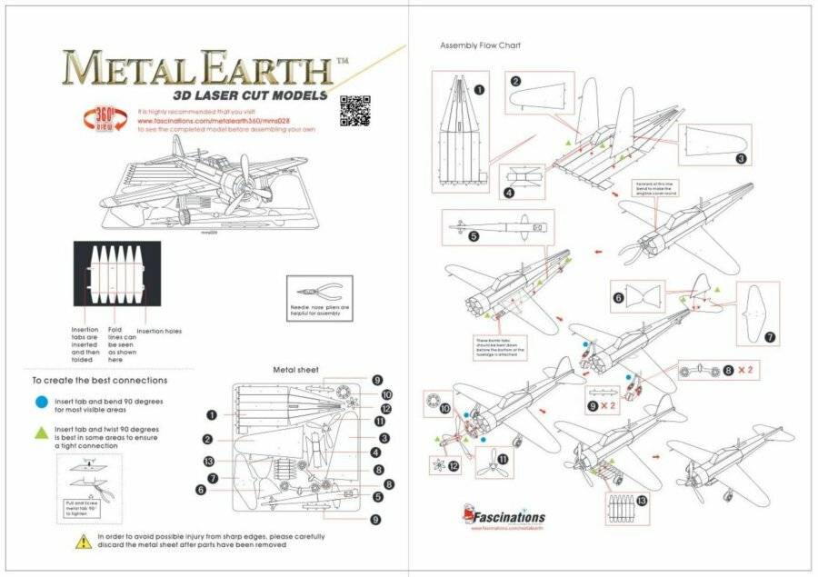 METAL EARTH 3D-Puzzle Kampfflugzeug Mitsubishi Zero