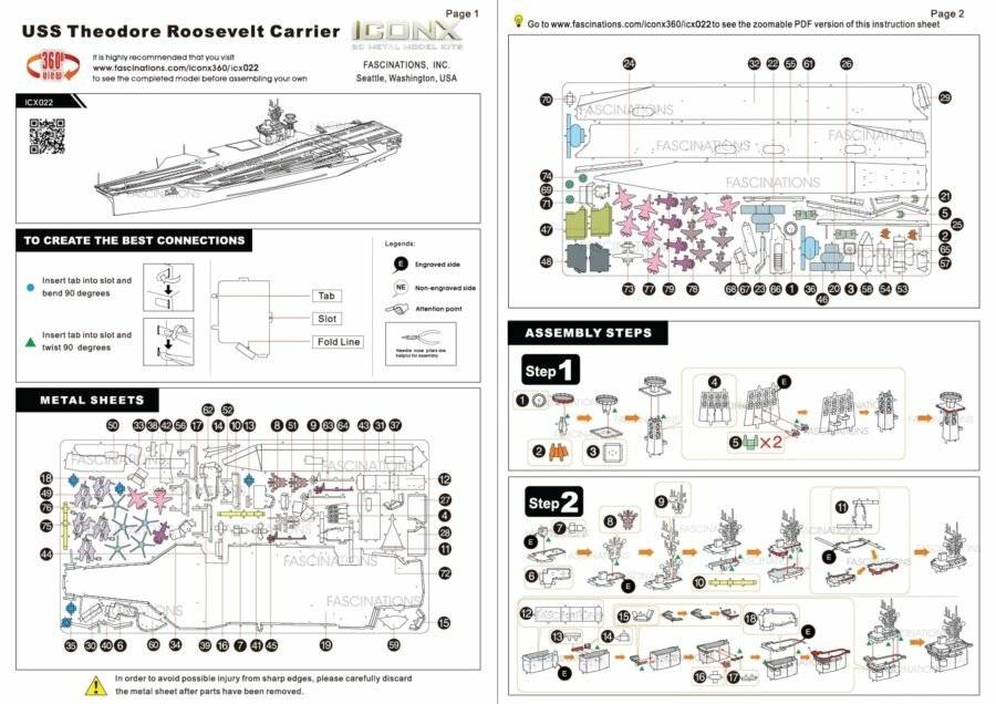 METAL EARTH 3D-Puzzle Flugzeugträger USS Theodore Roosevelt CVN-71 (ICONX)