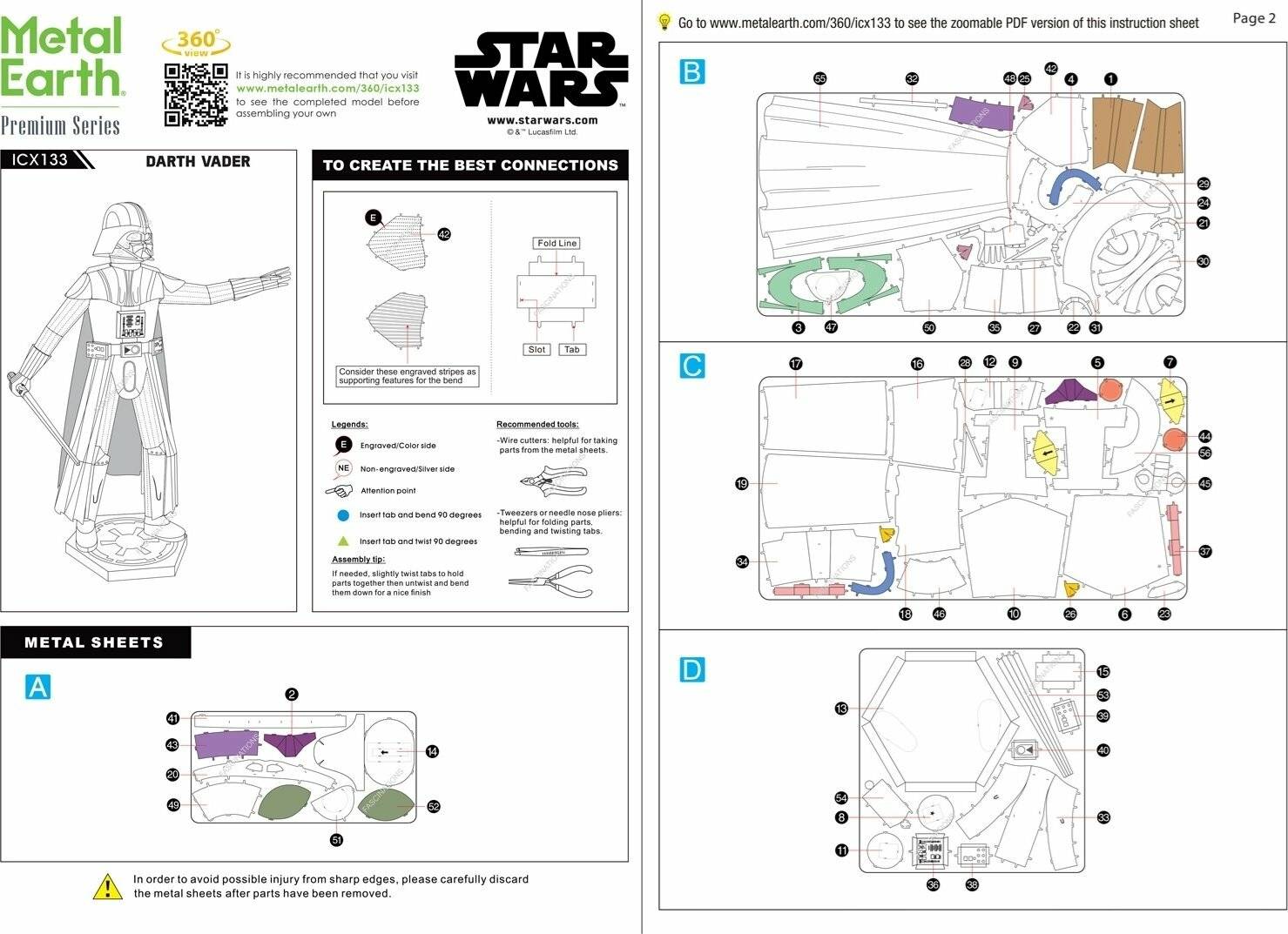 METAL EARTH 3D-Puzzle Star Wars: Darth Vader (ICONX)