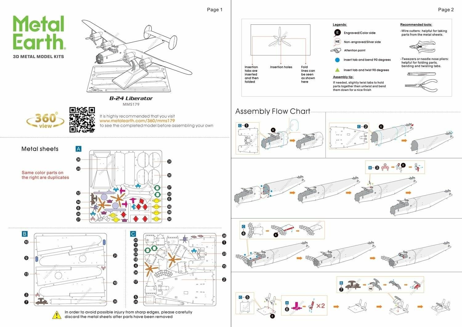 METAL EARTH 3D-Puzzle B-24 Liberator