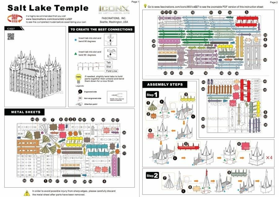METAL EARTH 3D-Puzzle-Tempel in Salt Lake City (ICONX)