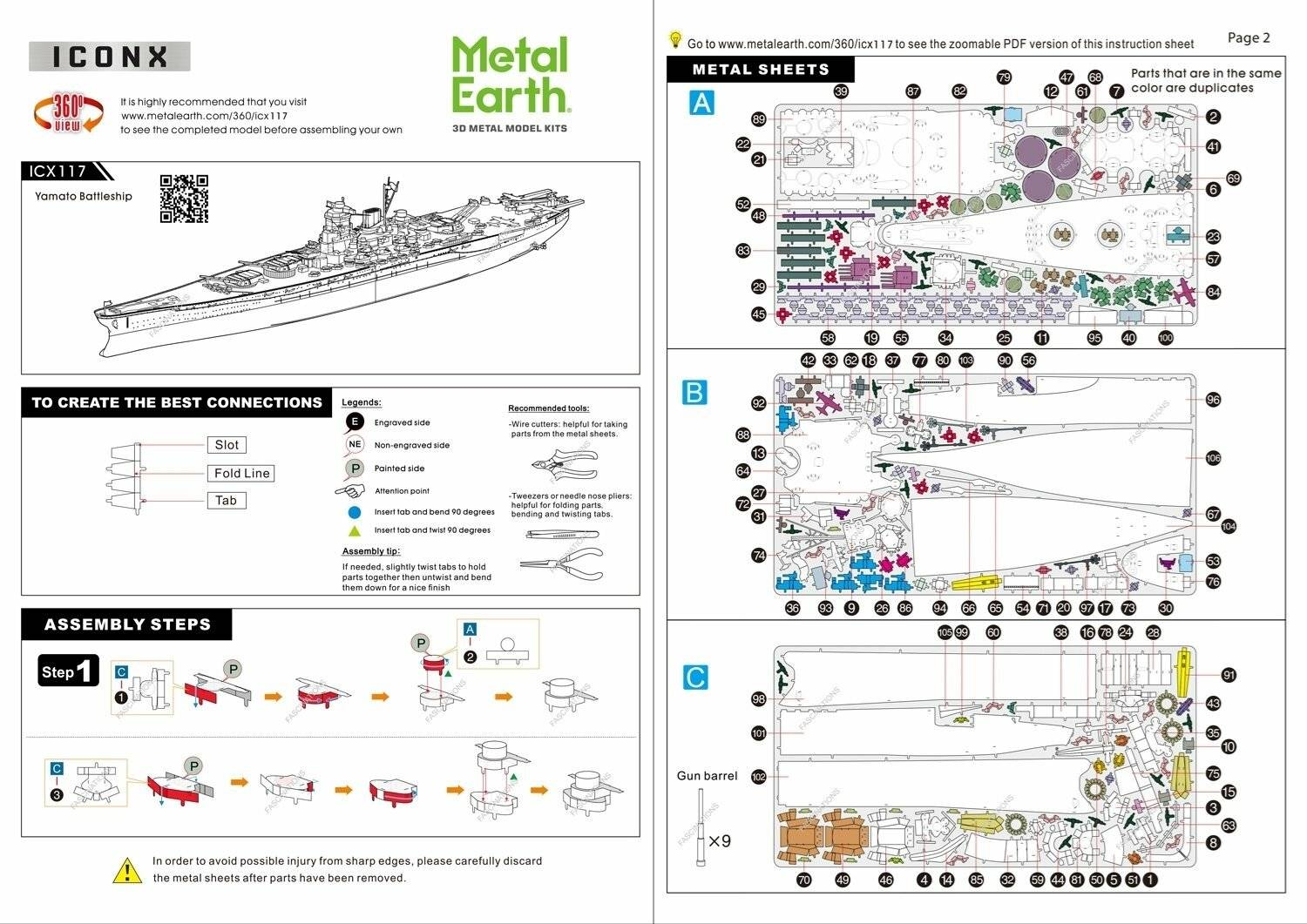 METAL EARTH 3D-Puzzle Kriegsschiff Yamato (ICONX)