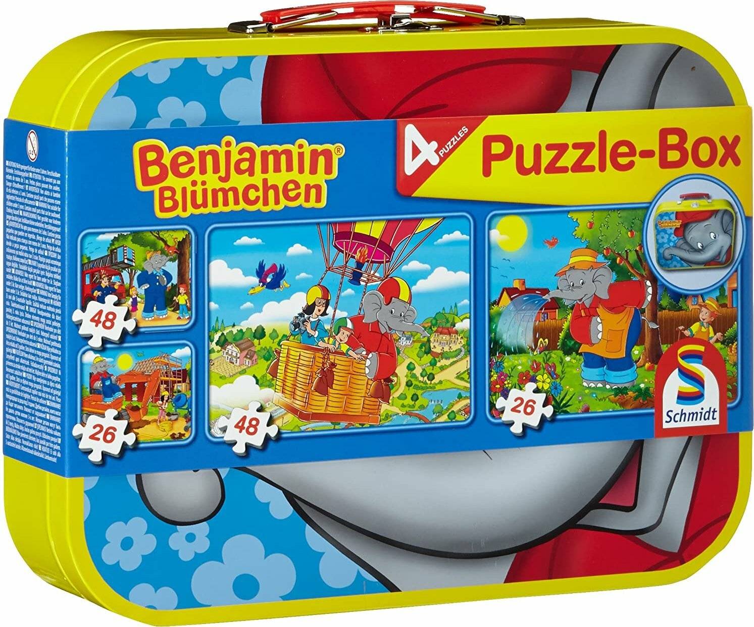 Schmidt Spiele Schmidt Spiele - Puzzle - Puzzle-Box im Metallkoffer - Benjamin Blü mchen, 2x26, 2x48 Teile