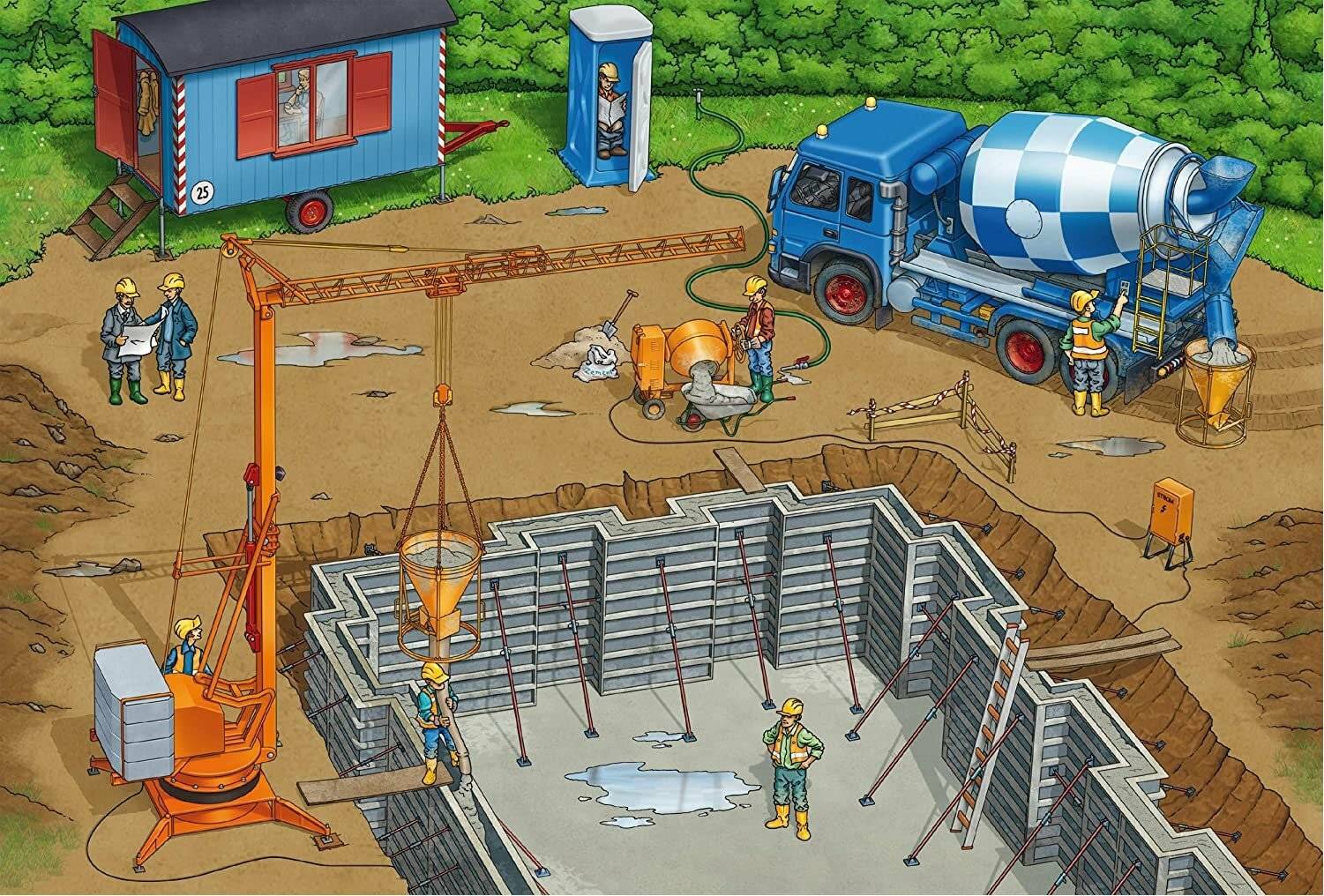 Schmidt Spiele Schmidt Spiele Kinderpuzzle Auf der Baustelle, 3x24 Teile