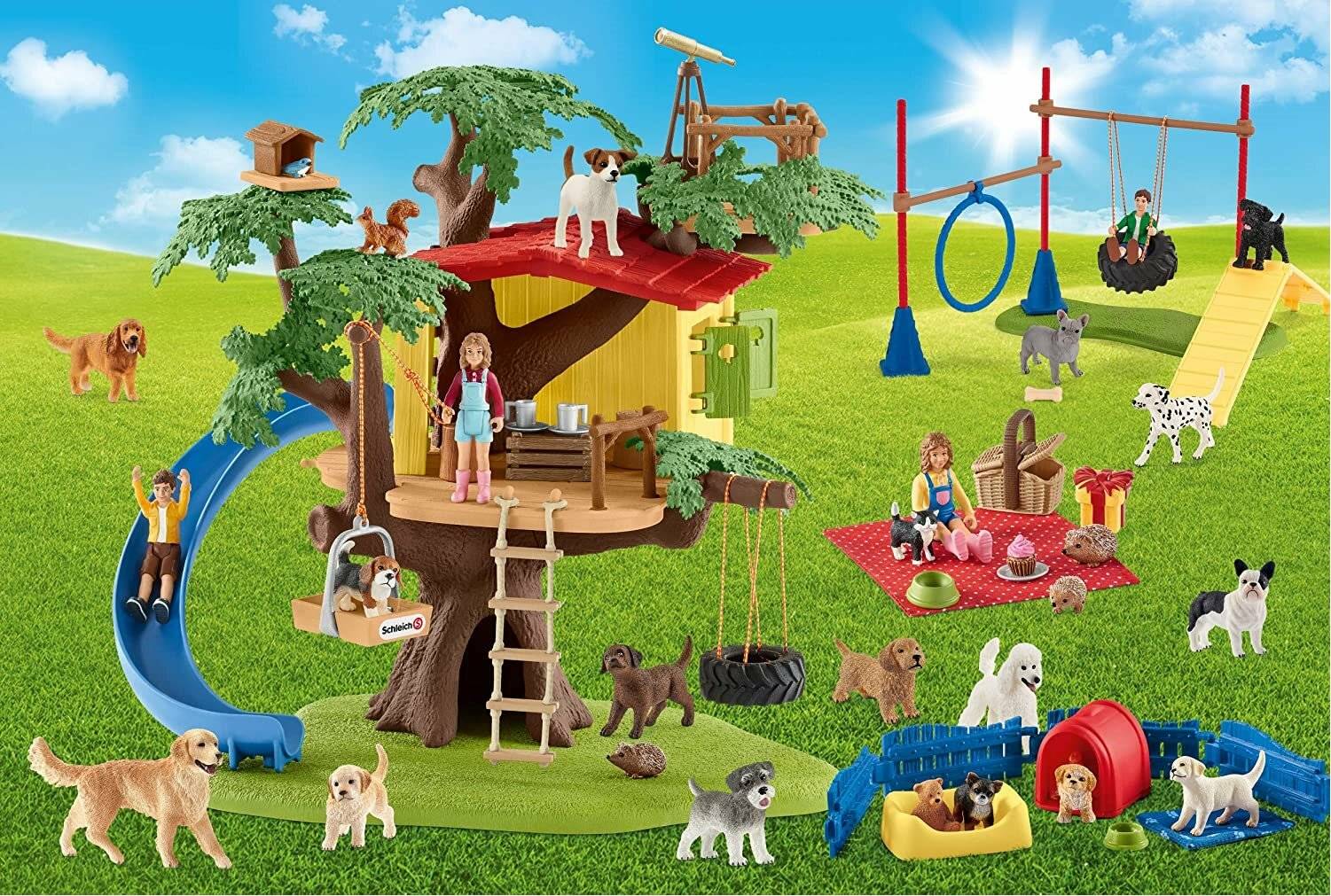 SCHMIDT Puzzle Schleich Happy Dogs 40 Teile + Schleich-Figur