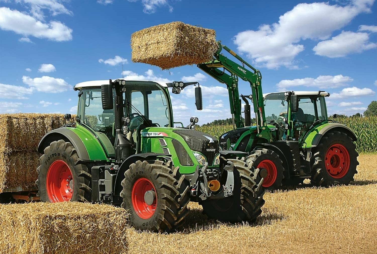Schmidt Spiele Schmidt Spiele Puzzle Fendt 724 Vario, Fendt 716 Vario mit Frontlader Cargo 4x85, 100 Teile