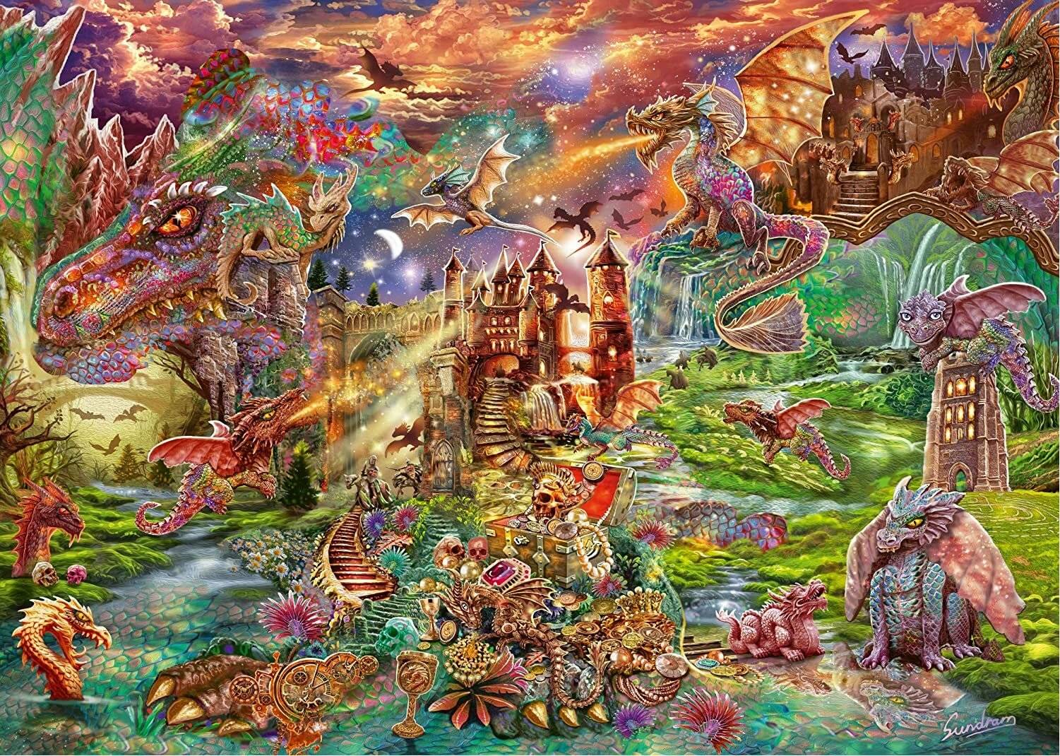 SCHMIDT Puzzle Drachenschatz 2000 Teile
