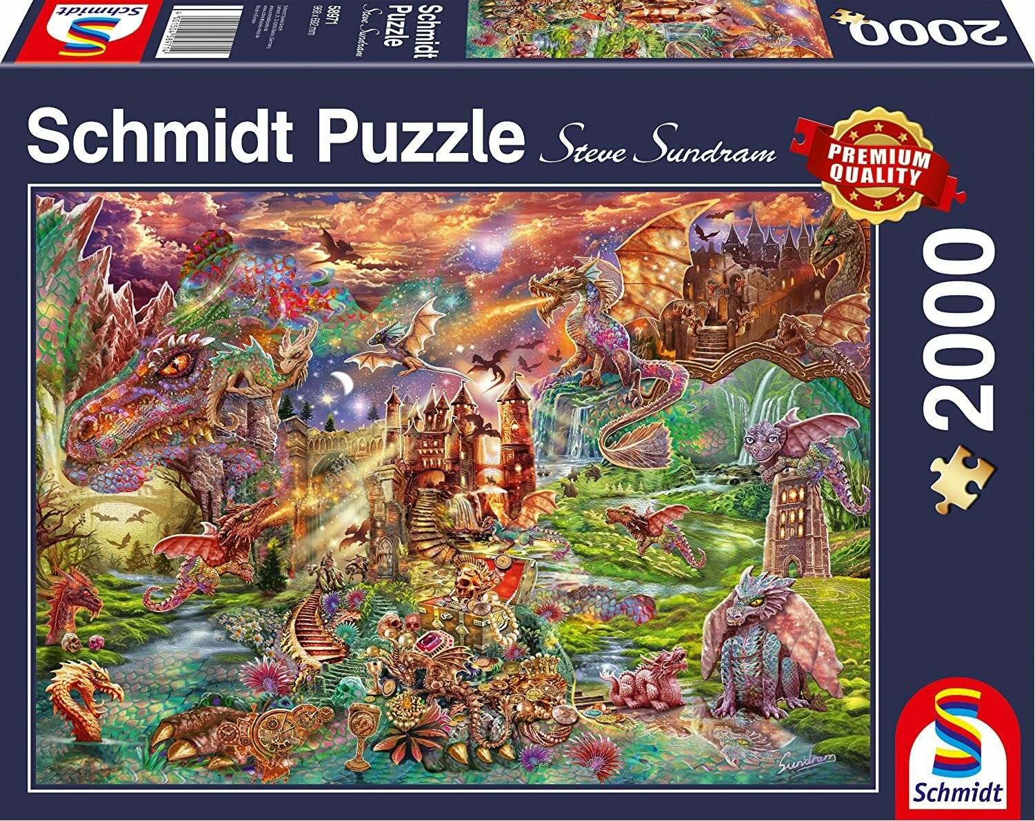 SCHMIDT Puzzle Drachenschatz 2000 Teile
