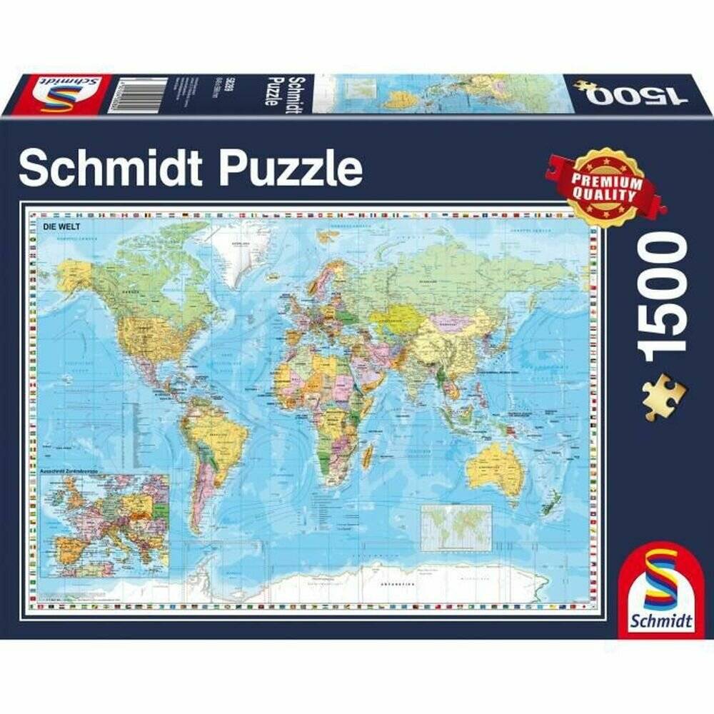 SCHMIDT Puzzle Politische Weltkarte 1500 Teile