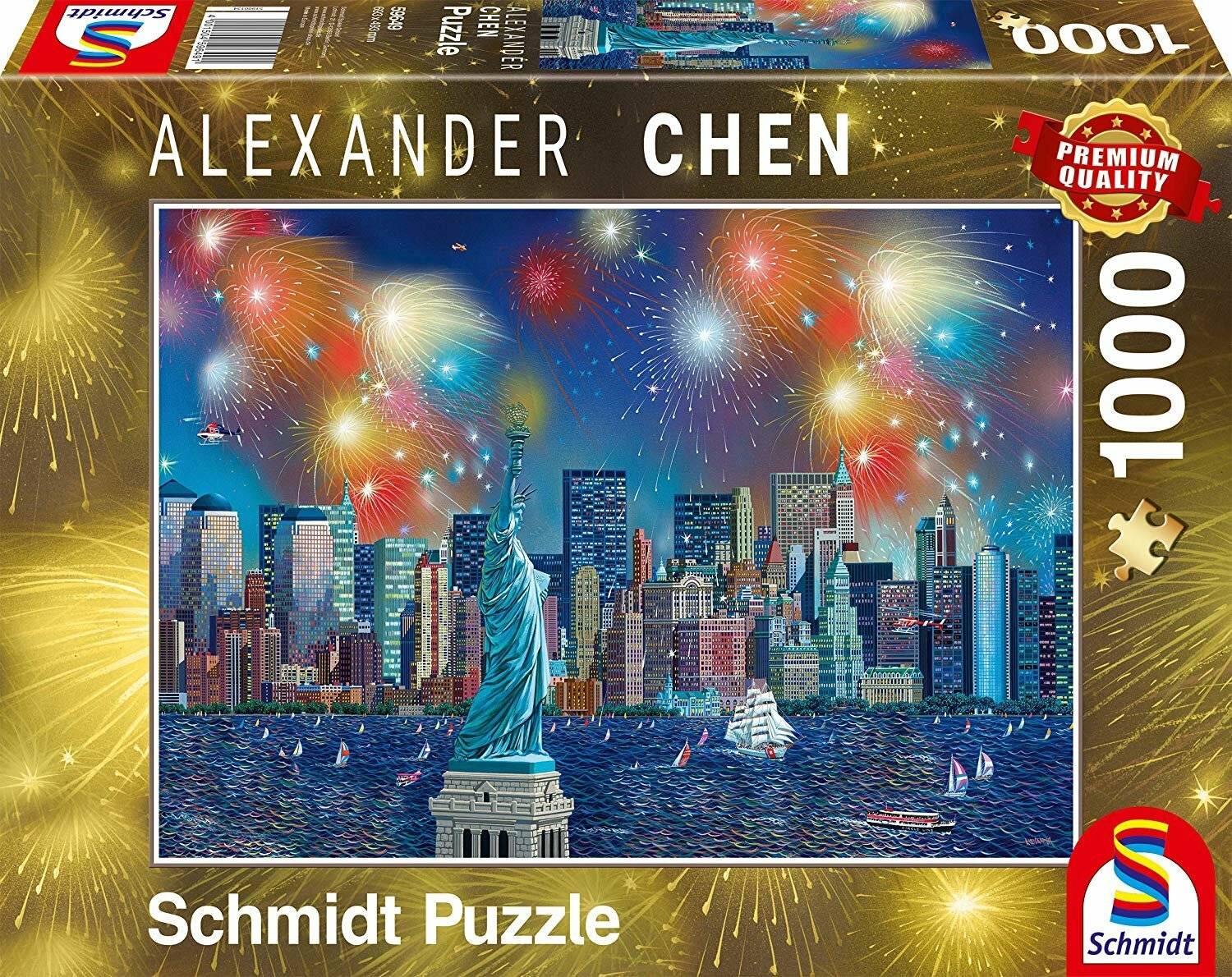 SCHMIDT Puzzle Freiheitsstatue mit Feuerwerk 1000 Teile