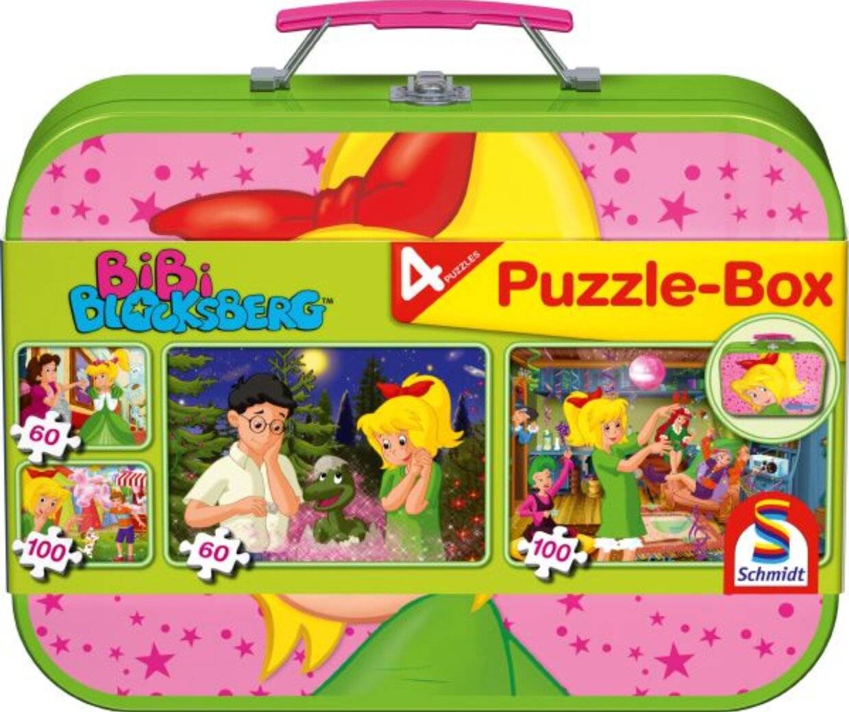 Schmidt Spiele Schmidt Spiele - Puzzle - Puzzle-Box im Metallkoffer - Bibi Blocksberg, 2x60, 2x100 Teile