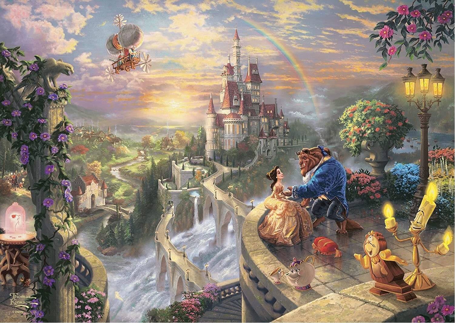 Thomas Kinkade Studios: Disney - Beauty and the Beast in der Nostalgie Metalldose (500 Teile)