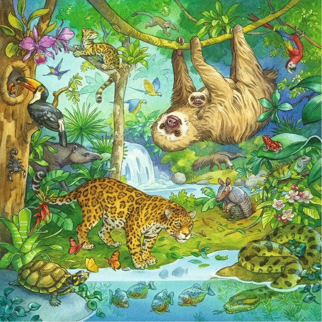 RAVENSBURGER Puzzle Dschungeltiere 3x49 Teile