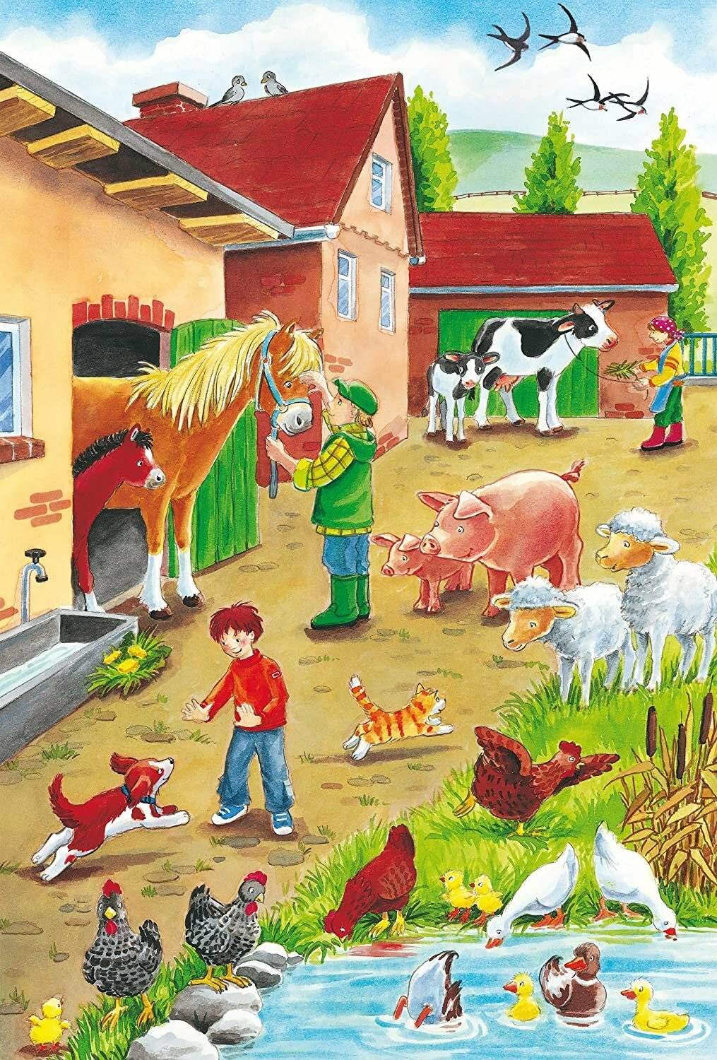 Schmidt Spiele Schmidt Spiele Kinderpuzzle Auf dem Bauernhof, 3x24 Teile