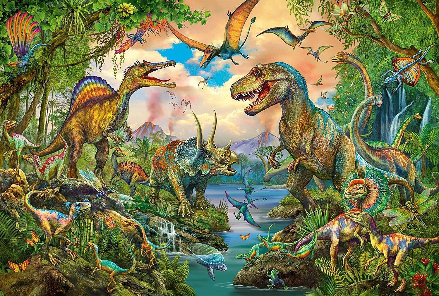 SCHMIDT Puzzle Dinosaurier 150 Teile + Geschenk (Tattoos)