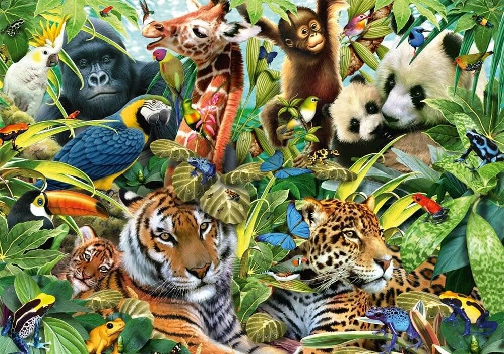 Puzzle Kunterbunte Tierwelt